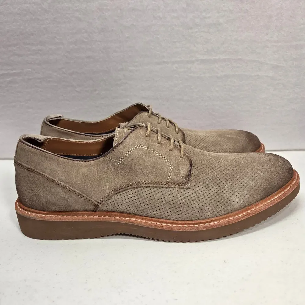 Steve Madden Voyagee Suede Oxford Shoes Beige Lace Up Mens Size 13D Casual NWOT
